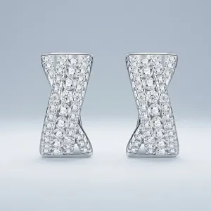 Eleganti orecchini a forma di X in argento S925 con scintillanti moissaniti da donna