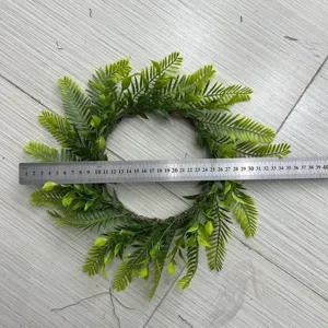 Detail shot showing the 40cm diameter measurement of the faux Persian leaf wreath