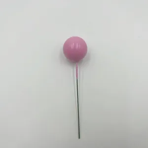 Single pink ball cake topper decoration for cupcakes and birthday party desserts
