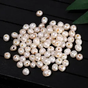 Natuurlijke Zoetwaterparels Losse Kralen Hoge Glans Groot Gat Rijst Ronde Parels Voor DIY Sieraden Maken Haaraccessoires Handwerk Benodigdheden