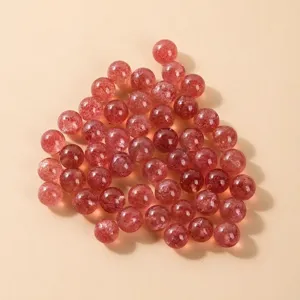 Cuentas redondas de cuarzo fresa natural de 6mm para creación de joyas de bricolaje