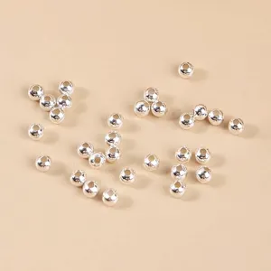 Premium S925 sterling silver round loose beads for DIY handmade jewelry making projects