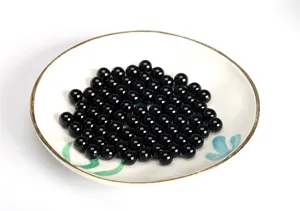 Perle tonde in agata nera lucida senza foro per orecchini fai da te e accessori