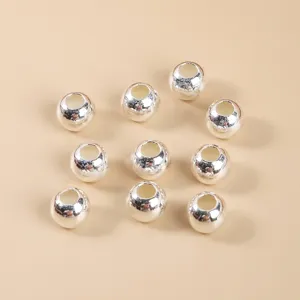 Premium S925 sterling silver round spacer beads for handmade DIY jewelry making