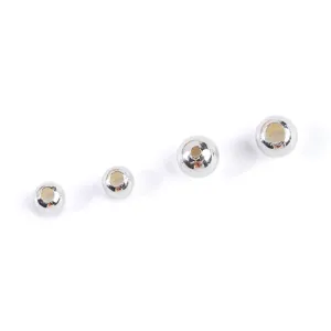 S925 Sterling Silver polished round spacer beads for handmade jewelry accessories