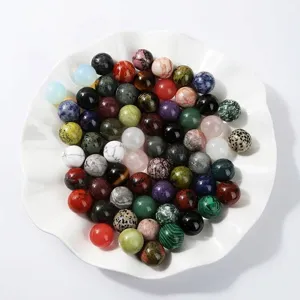 Colorful 2cm natural crystal gemstone round spheres for DIY jewelry making accessories