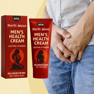 Vue détaillée du tube de crème de santé pour hommes North Moon et de son emballage carton