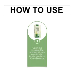 Vue détaillée des instructions pour utiliser correctement le stick de soin pulmonaire.