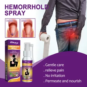 South Moon hemorrhoid spray for gentle pain relief with plant ingredients and before-after demo