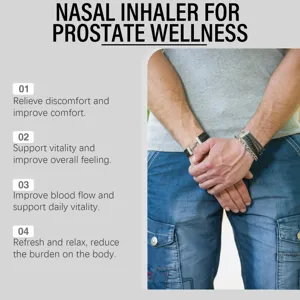 Nasal inhaler for prostate wellness, daily care device designed to improve comfort and vitality.