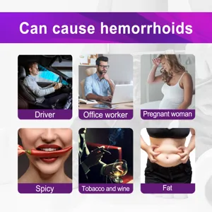 Informative infographic showing common causes of hemorrhoids for body relief spray