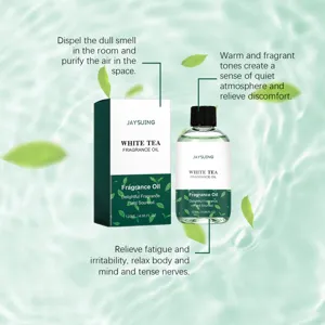Huile parfumée au thé blanc Jaysuing flacon 120ml et boîte pour rafraîchir l'air.