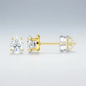 Luxury Moissanite Copper Stud Earrings Round Geometric Inlaid Zirconia High Sparkle Fashion Jewelry For Women Gift