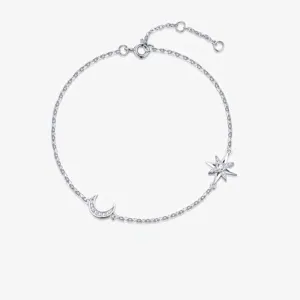 S925 Sterlingsilber Moissanit Stern und Mond Armband Mit GRA-Zertifikat Luxus Modeschmuck Für Damen Geschenk