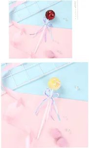 Bonito adorno de pastel con bola de lentejuelas y cinta de lazo para postre 3cm