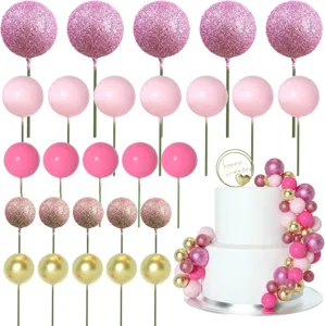 50pcs cake balls decoration set with glitter and metallic finish for DIY birthday party wedding.