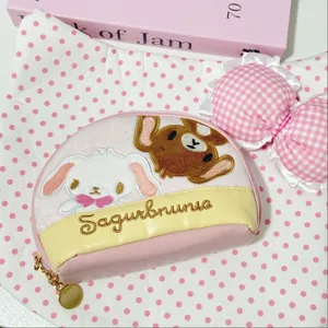 Carino Coniglio Cartoon Ricamato Peluche Conchiglia Borsa per Cosmetici Portatile Viaggio Trucco Pocchetta Carina Ragazza Borsa da Toeletta Borsa a Mano