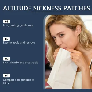 Detail view of portable travel altitude sickness patches, featuring skin-friendly and breathable design.