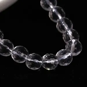 High-quality faceted synthetic white crystal beads for DIY jewelry making accessories