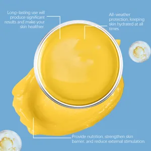 Crème hydratante visage et corps en pot avec formule de baume jaune nourrissant.