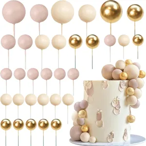 Boho Cake Balls DIY Cake Topper Kit Colorful Foam Cake Decorations For Birthday Party And Wedding Cake Decor