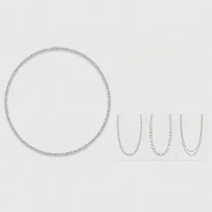 Collar de Tenis de Moissanita de Plata de Ley 925 para Mujer Estilo Francés de Alta Gama Gargantilla Geométrica Joyas de Boda Con GRA