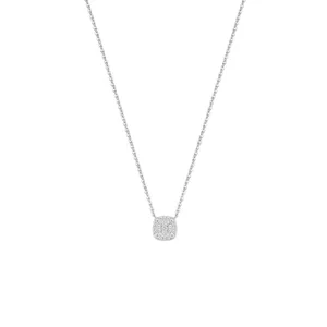 S925 Sterling Silber Moissanit Zuckerwürfel Anhänger Halskette Für Damen Luxus Minimalismus Kissen Schliff GRA Zertifizierter Schmuck