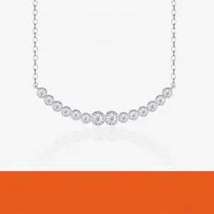 Vintage S925 Sterlingsilber Moissanit Halskette Für Damen Mode Bogen Lächeln Anhänger Schlüsselbeinkette GRA Zertifiziert Luxusschmuck