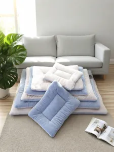 Alfombra gruesa de felpa para perros y gatos, cama de descanso suave de doble cara.