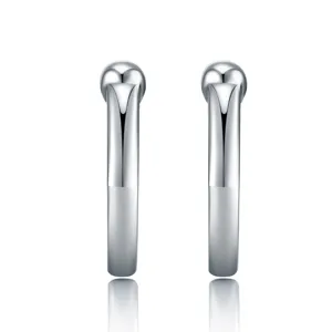 Side view detail showing the polished finish of S925 sterling silver C-shaped ear clips