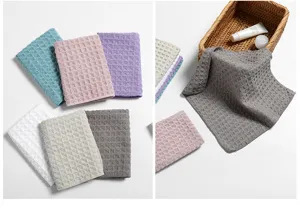 Waffle weave kitchen dish towel absorbent small washcloth soft facial cleaning cloth set