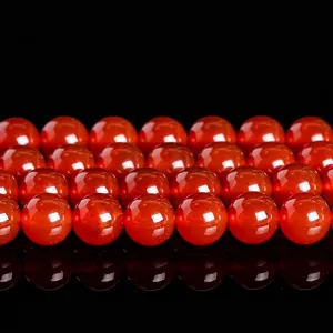Premium natural red agate round loose beads for DIY jewelry making and bracelets