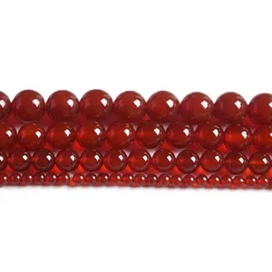 High quality natural red agate loose beads in multiple sizes for DIY jewelry making