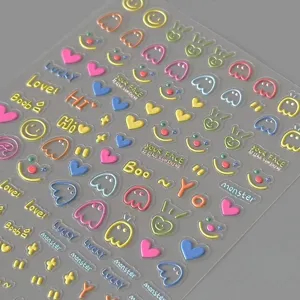 Cute cartoon smiley face and ghost puffy sticker sheet for DIY journaling and crafts.