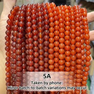 Premium natural carnelian agate round beads strands for DIY jewelry making crafts