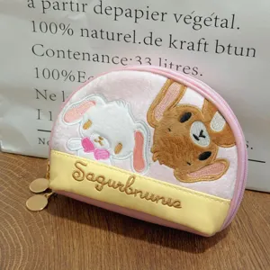 Carino portamonete conchiglia coniglietto dolce caramello trousse trucco portatile dettaglio
