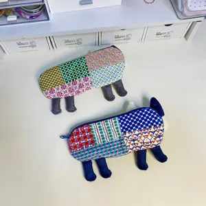 Estuche para lápices de gato patchwork retro japonés bonita bolsa de papelería