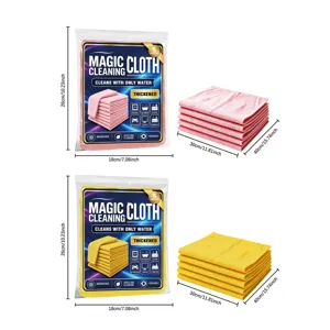 Microfiber magic cleaning cloth detail showing texture, thickness, and dimensions for daily use.