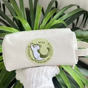 Astuccio in tela grande capacita multistrato simpatico gatto matcha borsa di cancelleria