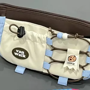 Retro multi-functional storage pouch cute cookie pencil case with aesthetic design details