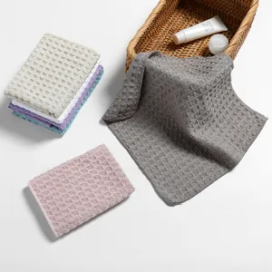 Waffle Weave Kitchen Absorbent Small Towel Soft Microfiber Face Hand Towel Bathroom Cleaning Rag Beauty Salon Gift Towel