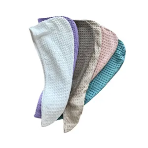 Waffle weave dry hair cap soft absorbent microfiber hair towel for women quick dry wrap