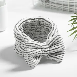 Women Makeup Headband Bamboo Charcoal Fiber Bowknot Hair Band Cute Soft Elastic Wash Face Hair Accessories