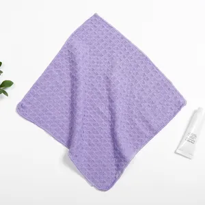 Purple waffle weave kitchen towel, highly absorbent dishcloth and face cleaning cloth for daily use.