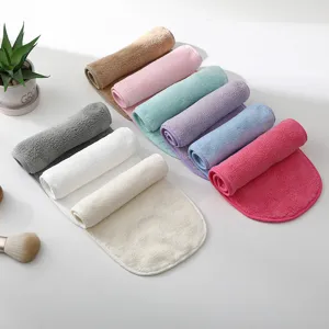 Microfiber Makeup Remover Towel Reusable Soft Coral Fleece Face Cleansing Cloth Highly Absorbent Face Wash Towel For Women Home Travel Use