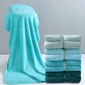 Korallenfleece Handtuch Set Weiches Saugfähiges Badetuch Und Gesichtstuch Set Heim Bad Schnelltrocknende Handtücher
