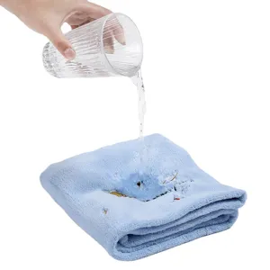 Soft coral fleece quick-drying hair drying cap absorbent embroidered shower towel