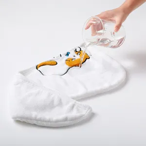 Cute cat embroidered dry hair cap, ultra absorbent coral fleece towel wrap for fast drying.