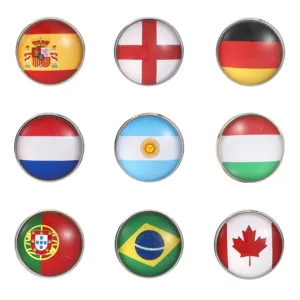 Weltcup Nationalflagge Rund Glas Cabochon Brosche Zinklegierung Abzeichen Fan Souvenir Schmuck Geschenk für Herren Damen
