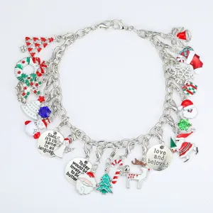 Weihnachts-Adventskalender DIY-Armband-Set mit Weihnachtsmann-Anhängern